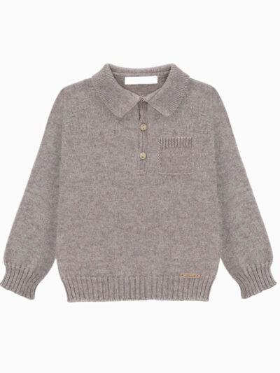 Pull à col bébé garçon – Taupe