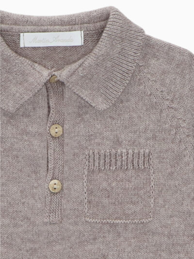 Pull à col bébé garçon – Taupe