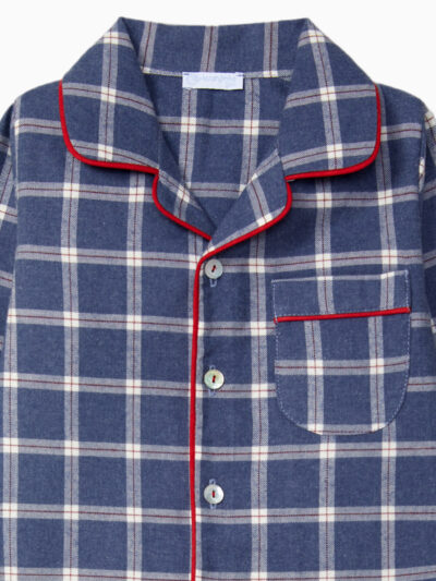 Pyjama enfant mixte à carreaux – Bleu