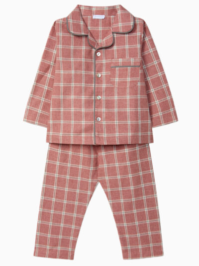Pyjama enfant fille à carreaux – Rose