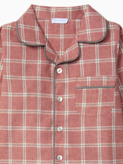 Pyjama enfant fille à carreaux – Rose
