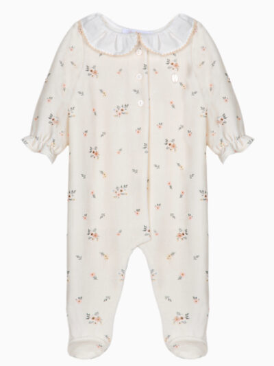 Pyjama velours bébé fille – Beige