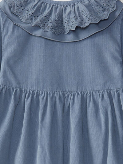Girl’s Micro-Corduroy Dress – Blue