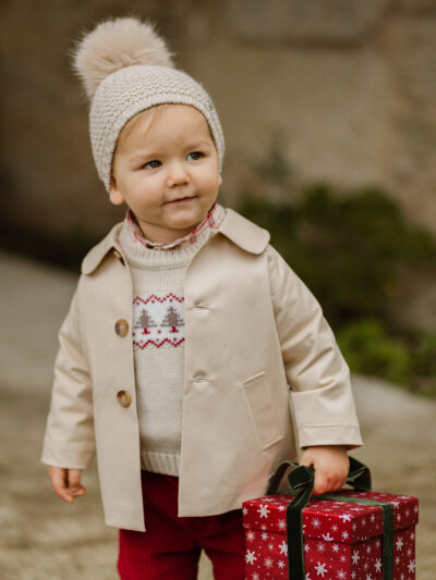 Veste bébé garçon effet « trench-coat » – Beige