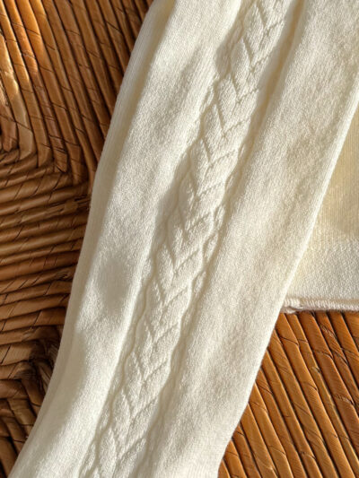 Collant bébé avec torsade latérale – Crème