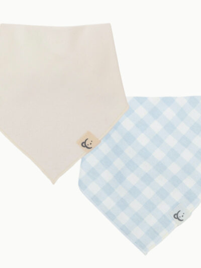 Bandana bib (Set of 2) – Blue – Customizable