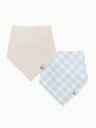 Bandana bib (Set of 2) – Blue – Customizable