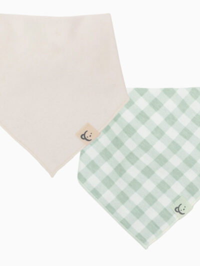 Bandana bib (Set of 2) – Green – Customizable