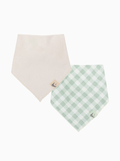 Bandana bib (Set of 2) – Green – Customizable