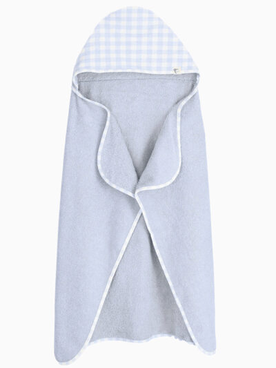Baby/Child Bath Cape and Wash Mitt – Blue – Customizable