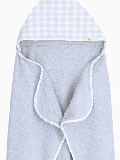 Baby/Child Bath Cape and Wash Mitt – Blue – Customizable