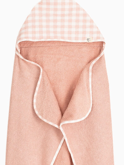 Baby/child bath cape and wash mitt – Pink – Personalised