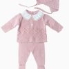 Ensemble bébé fille avec bonnet - Rose pâle