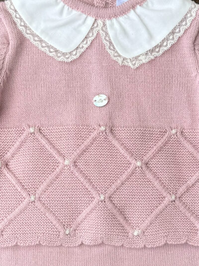 Conjunto para bebé niña con gorro – Rosa pálido