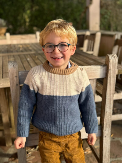 Pull enfant garçon – Bleu/beige