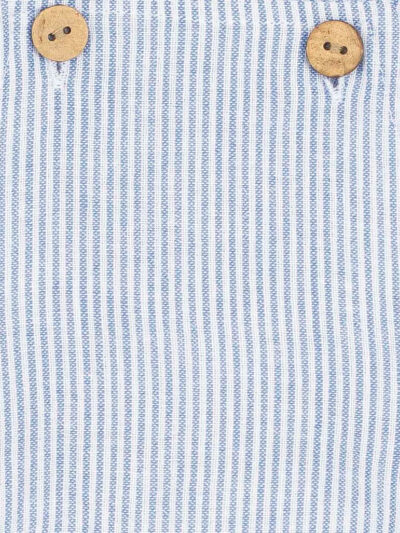 Barboteuse bébé à bretelles croisées rayée – Bleu/blanc