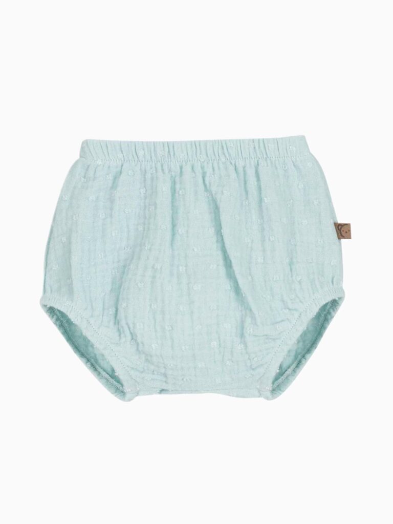 Plumetis Cotton Gauze Baby Girl Bloomer - Pale Green