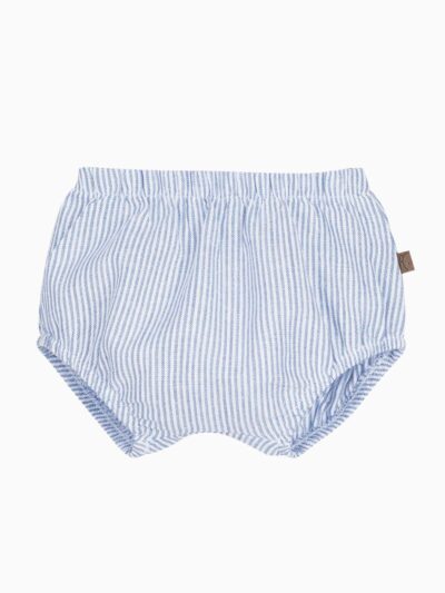Bloomer bébé à fines rayures – Bleu/Blanc