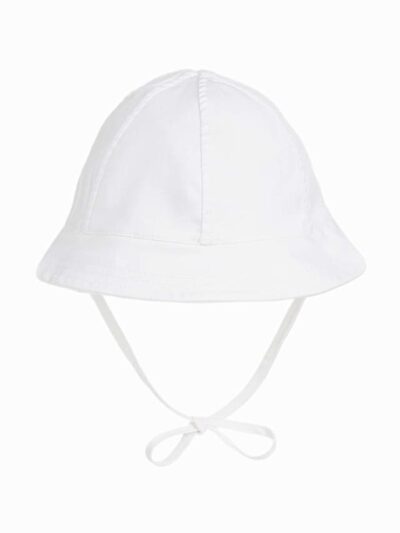 Tie-fastening Sun Hat – White
