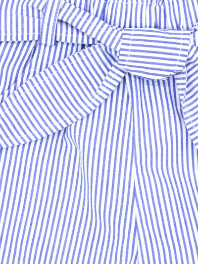 Short seersucker rayé fille – Bleu/blanc