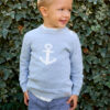 Pull garçon motif ancre marine - Bleu ciel