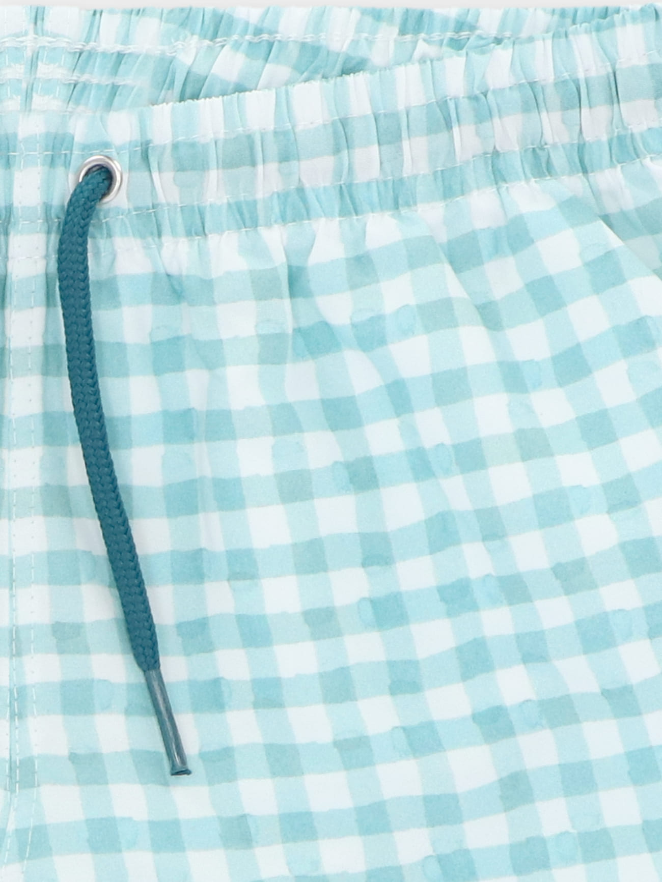 Short du Maillot de bain garçon vichy turquoise et blanc