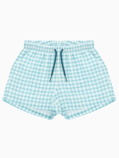 Maillot de bain garçon vichy – Turquoise