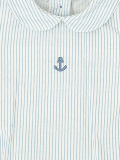 Barboteuse bébé motif ancre marine – Bleu/blanc