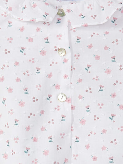 Barboteuse bébé fille plumetis – Blanc