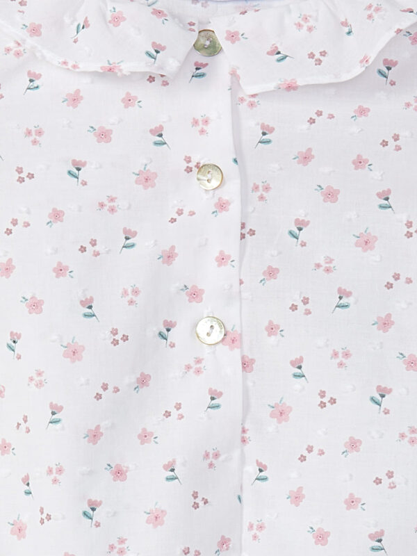 Barboteuse bébé fille plumetis – Blanc