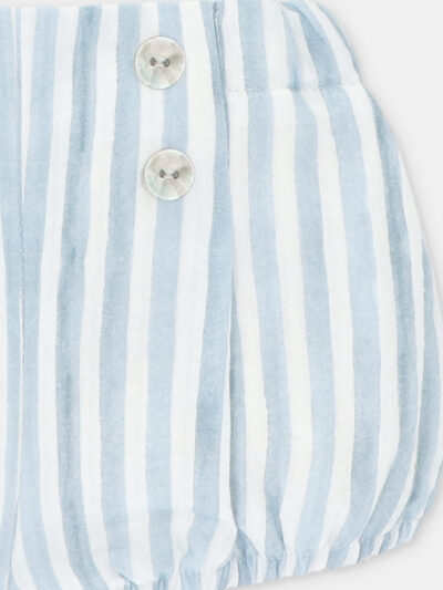 Bloomer bébé garçon rayures poésie – Bleu/blanc