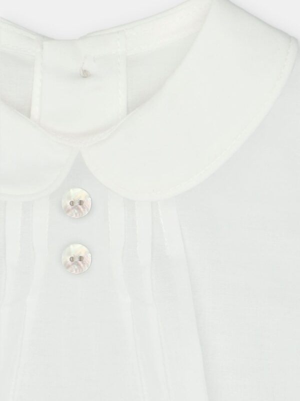 Blouse manches courtes à col rond – Blanc