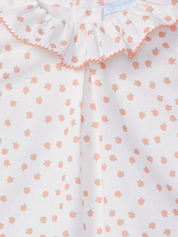 Blouse bébé fille motif abricots – Blanc