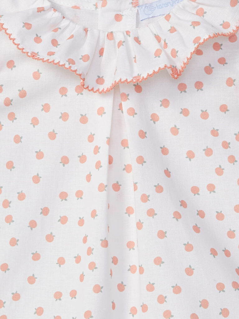 Baby girl blouse with apricot print - White