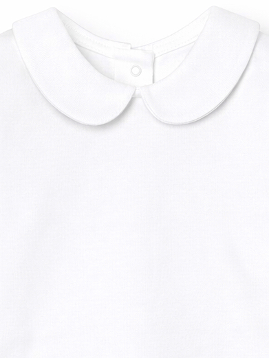Blouse fille manches courtes à col rond – Blanc