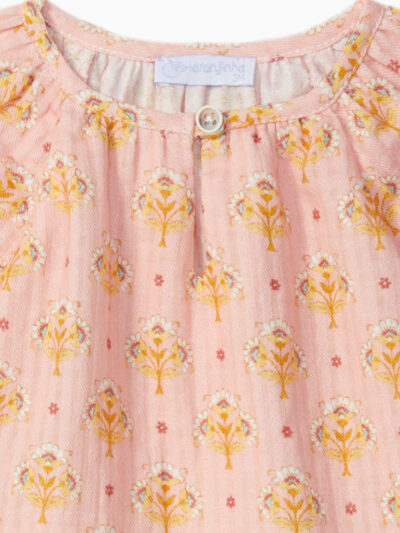 Blouse fille à imprimé floral – Rose