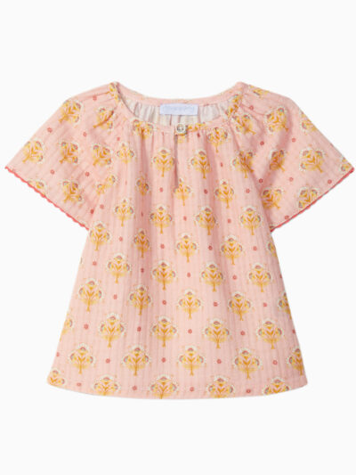 Blouse fille à imprimé floral – Rose