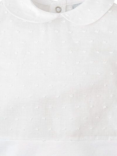 Body de bebé de manga corta con plumeti – Blanco