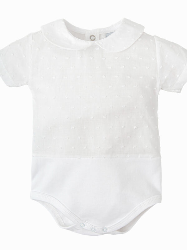 Body bébé manches courtes plumetis – Blanc