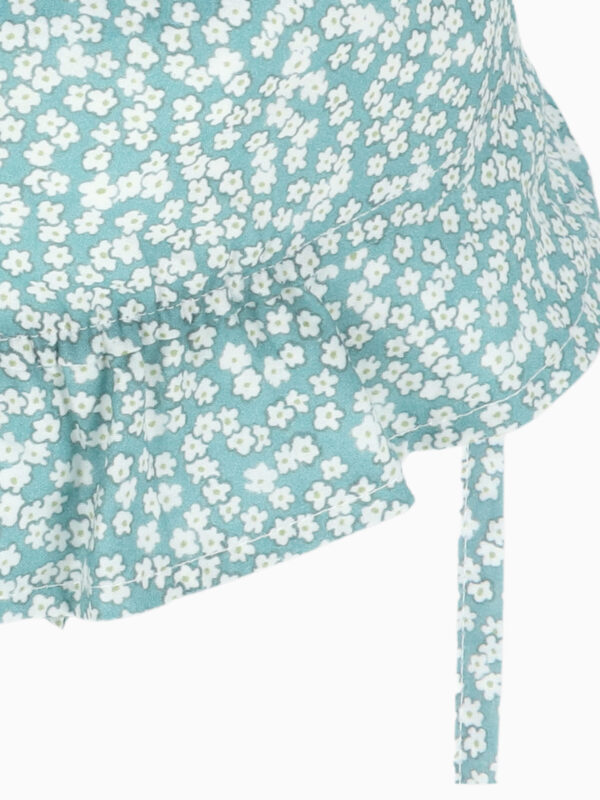Chapeau de soleil bébé fille motif fleuri – Vert