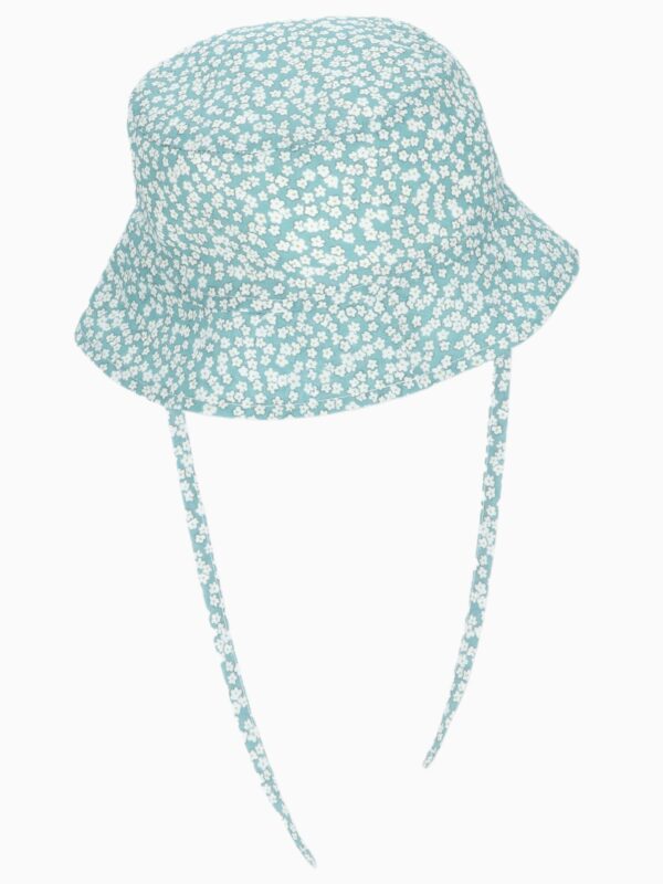 Chapeau de soleil bébé fille motif fleuri – Vert