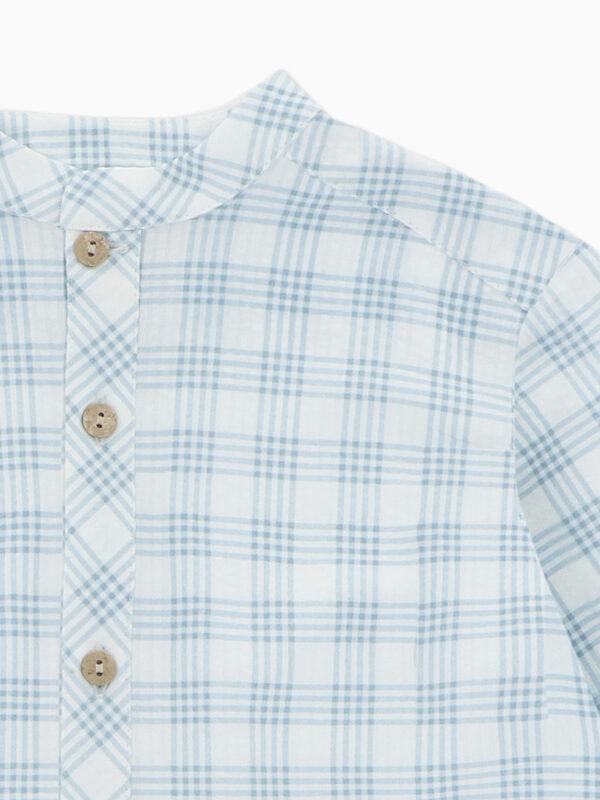 Chemise garçon à carreaux – Bleu/blanc