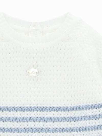 Conjunto de bebé marinero – Blanco/azul