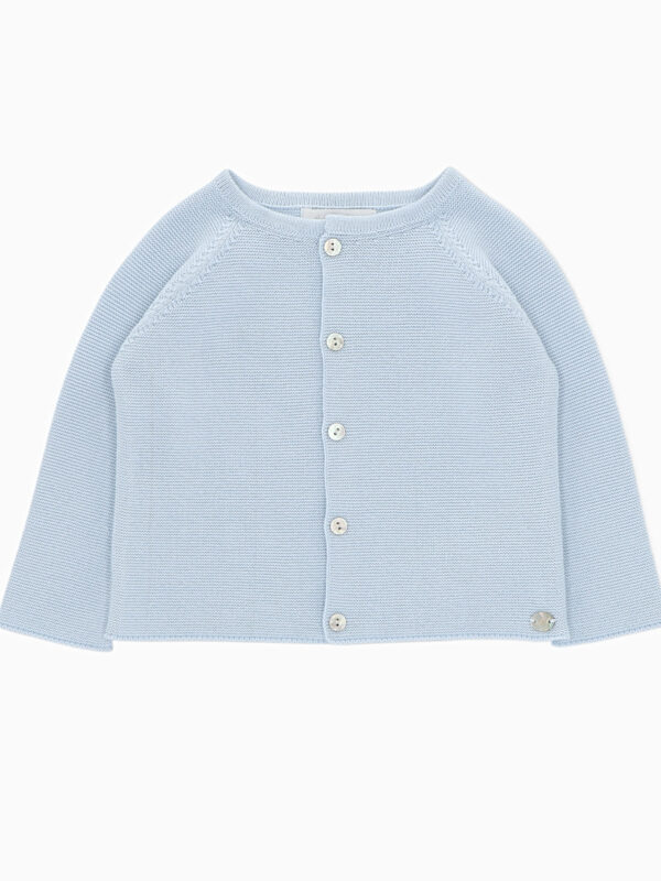 Cardigan bébé en coton – Bleu ciel