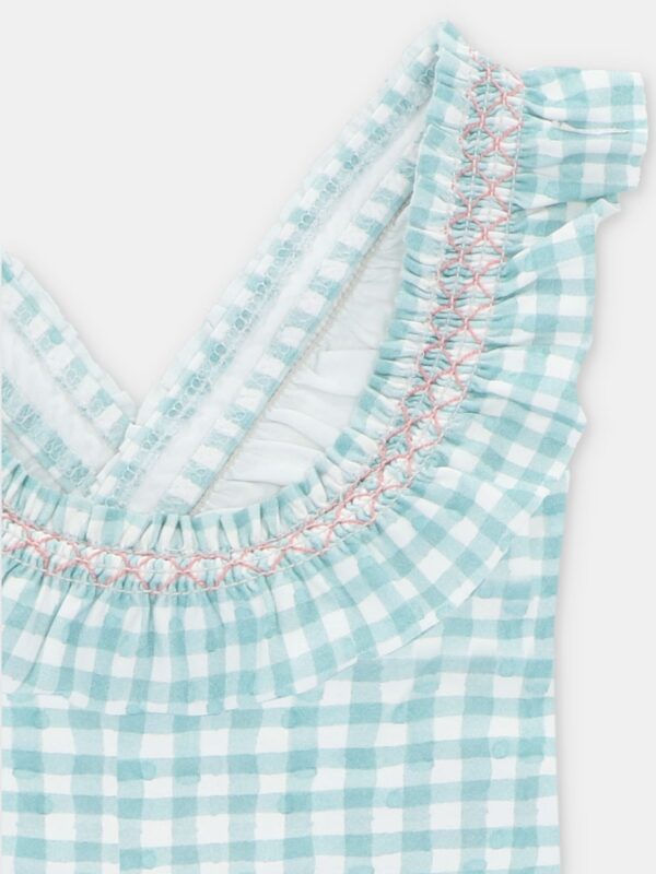 Maillot de bain fille vichy – Turquoise