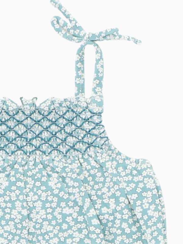 Maillot de bain fille motif fleuri – Vert