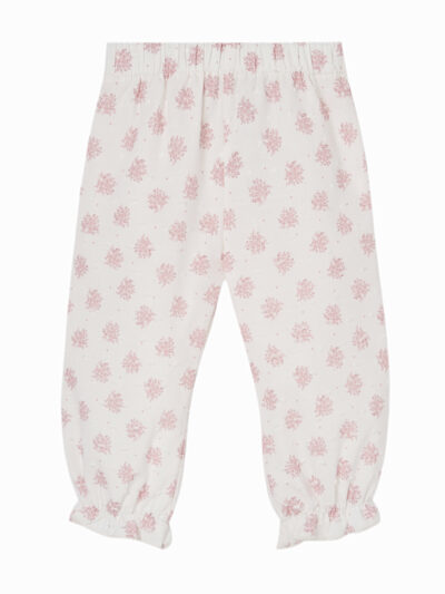 Pantalon léger bébé fille plumetis – Blanc