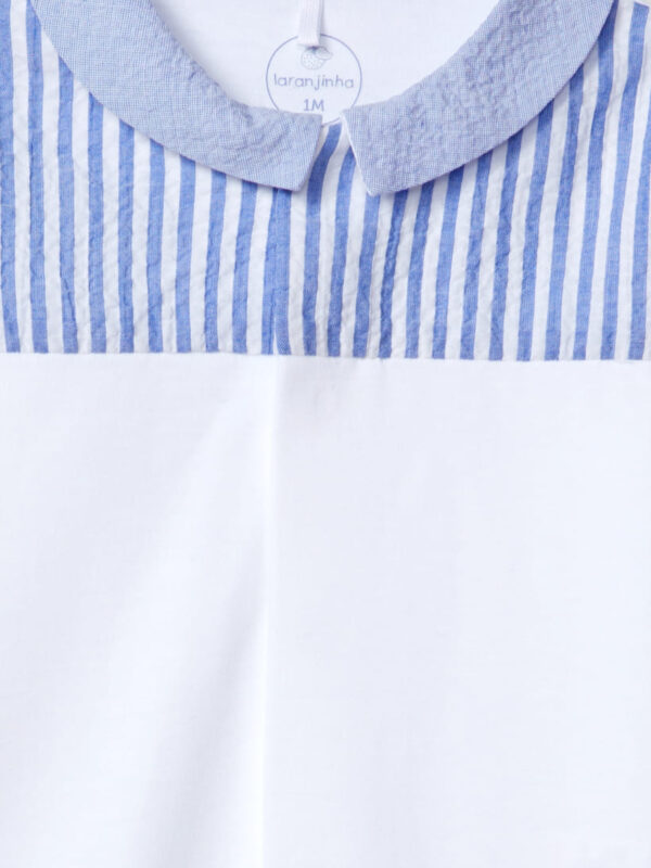 Pigiama neonato bambino seersucker – Bianco/blu