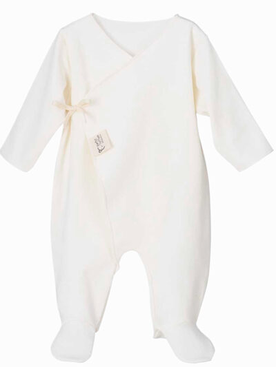Organic Cotton Newborn Set – Pajamas, Bodysuits, Hat, and Mittens – Cream