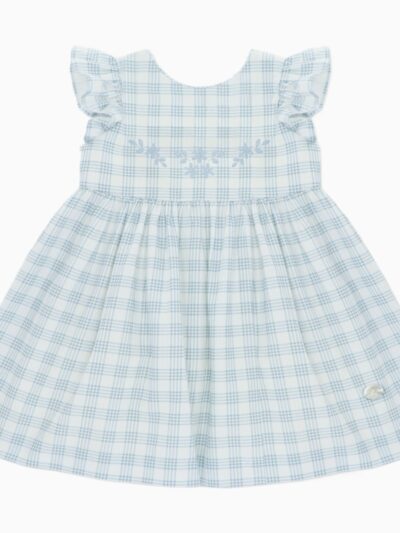 Robe fillette à carreaux – Bleu/blanc